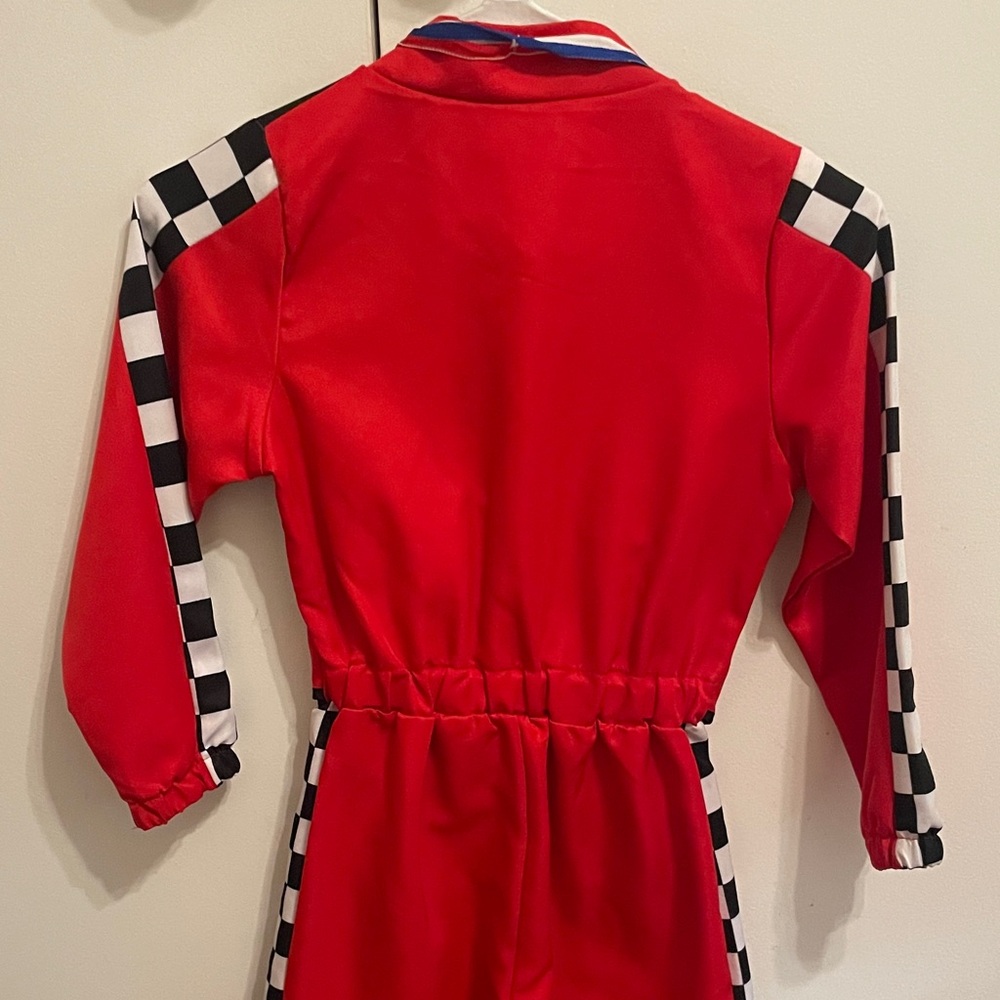 Kids Red Racing Costume with Cap - Picture 7 of 8